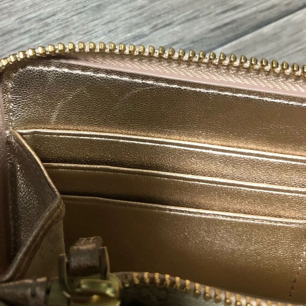 Tory Burch Marion Embossed Rose Gold Wallet